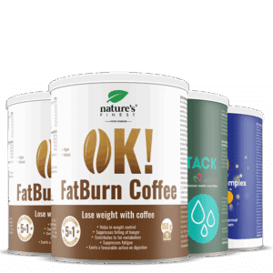 2x OK!FatBurn Coffee + Detox Aqua Attack + Golden Q10 pachet