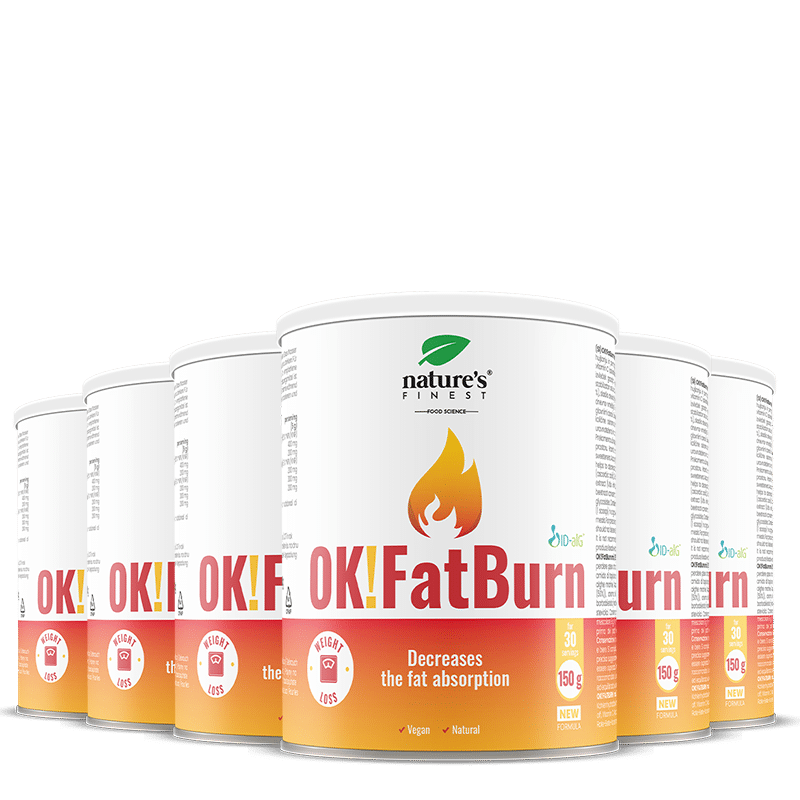 100% Băutură FatBurn | 6x OK!FatBurn® | cu ID-Alg® și L-Carnitină | Cele Mai Bune Arzătoare de Grăsimi din România | de la Nature's Finest