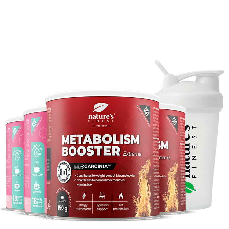 2x Beauty Tea with Hyaluron + 2x Metabolism Booster Extreme + NF shaker pachet